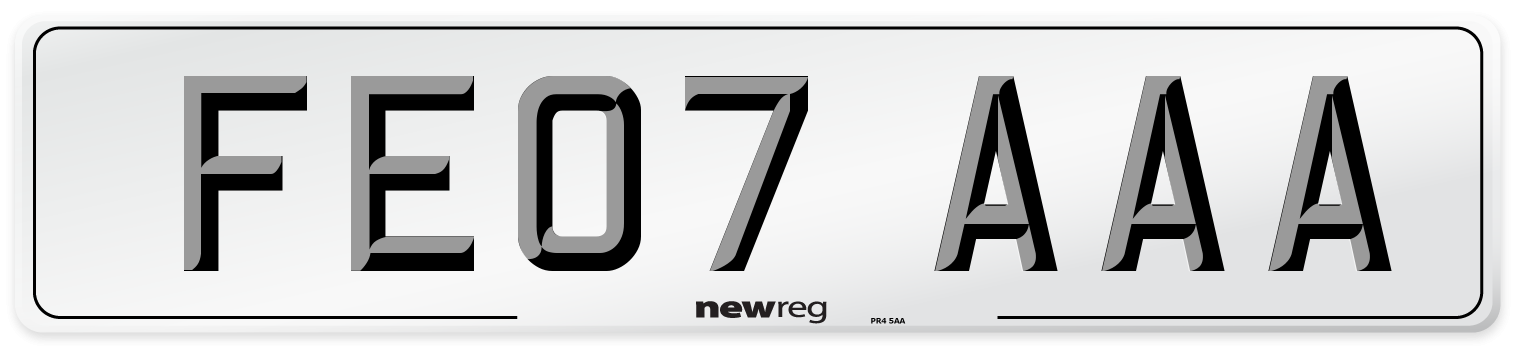 FE07 AAA Number Plate from New Reg